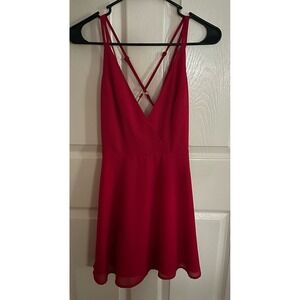 TOBI Double Spaghetti Strap‎ Red Dress XS